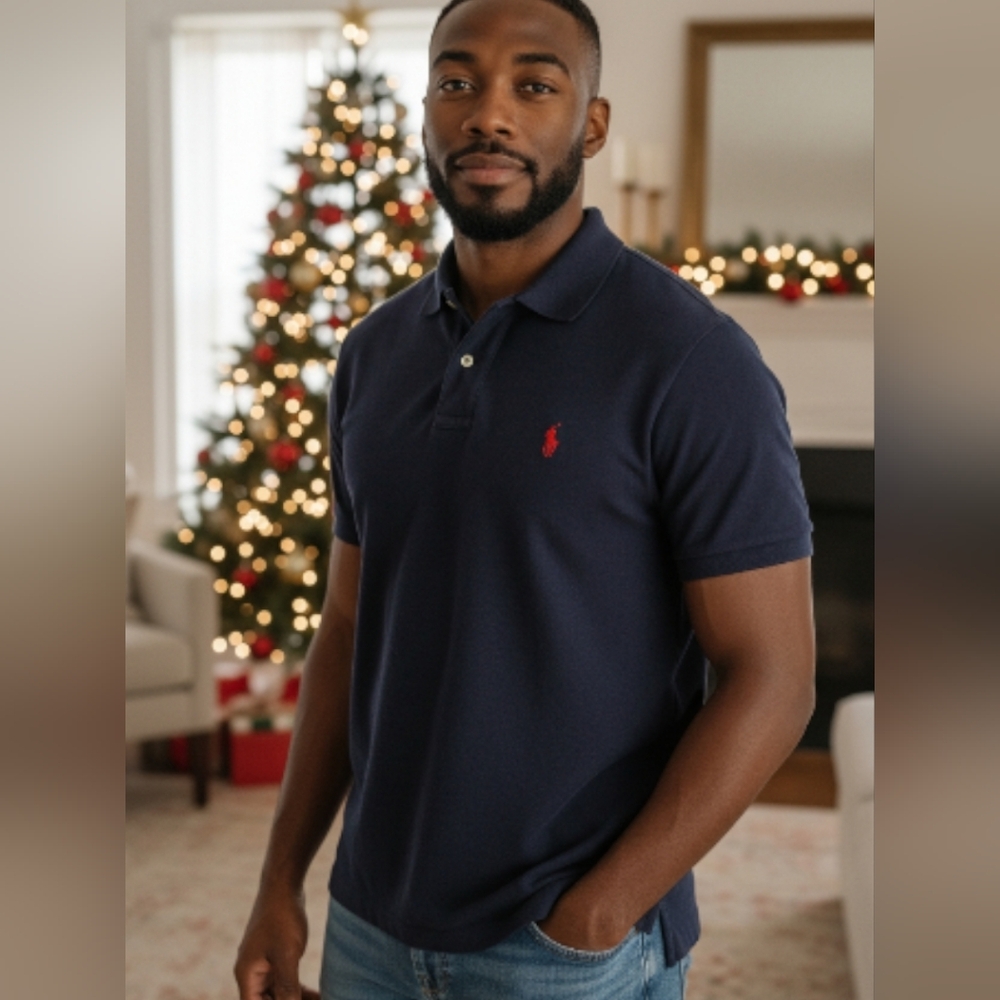 Polo Ralph Lauren XXL Classic Fit Navy Blue Red Pony Polo Shirt